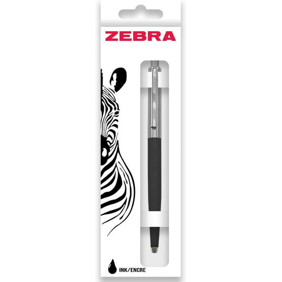 Zebra Pen 901 Retractable Ballpoint Pen - Medium Point 1.0mm Nib - Black Ink - Black Barrel