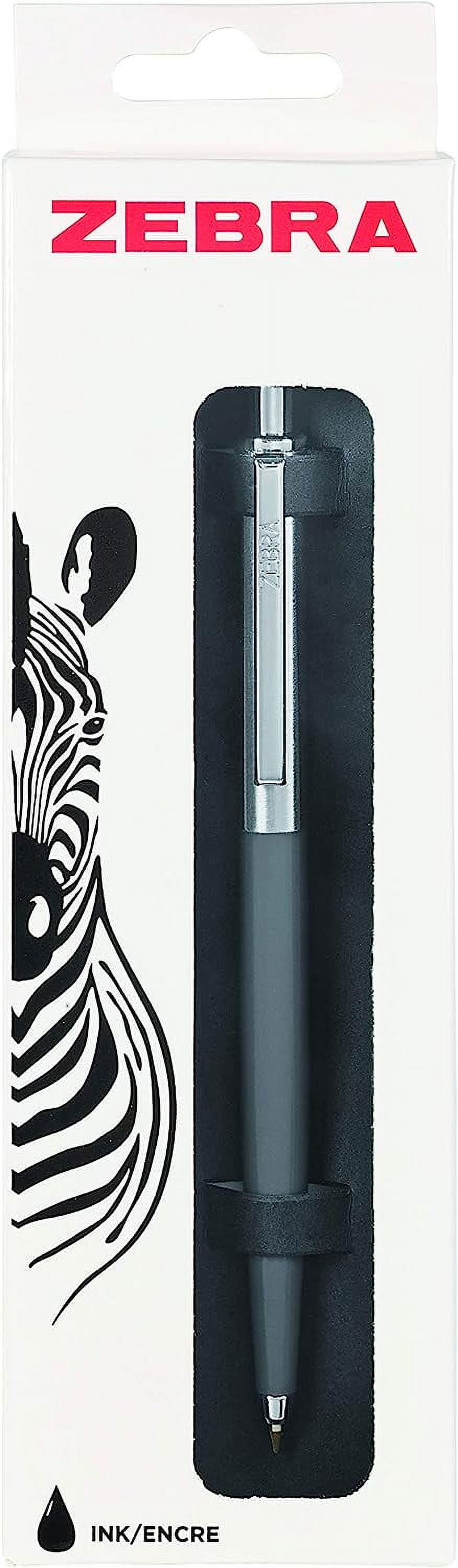 Zebra Pen 901 Retractable Ballpoint Pen Medium Point 1.0mm Nib Black Ink Gray Barrel