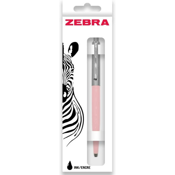 Zebra Pen 901 Retractable Ballpoint Pen - Medium Point 1.0mm Nib - Black Ink - Pastel Pink Barrel