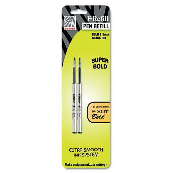 Zebra Pen Bold F-Refill - 1.60 mm - Black - 2 / Pack
