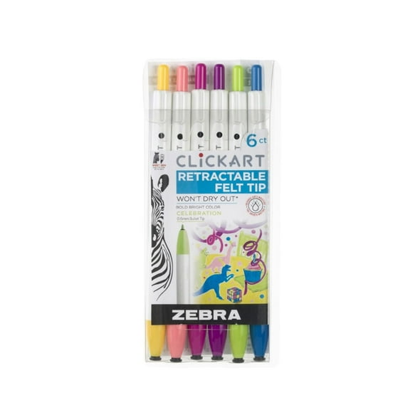 Zebra Pen CLiCKART Retractable Felt Tip Marker