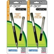 Zebra Pen F-301 Compact Ballpoint Pens, Medium Point, 0.7 mm, Black Ink, 4 Count, 2 Pack