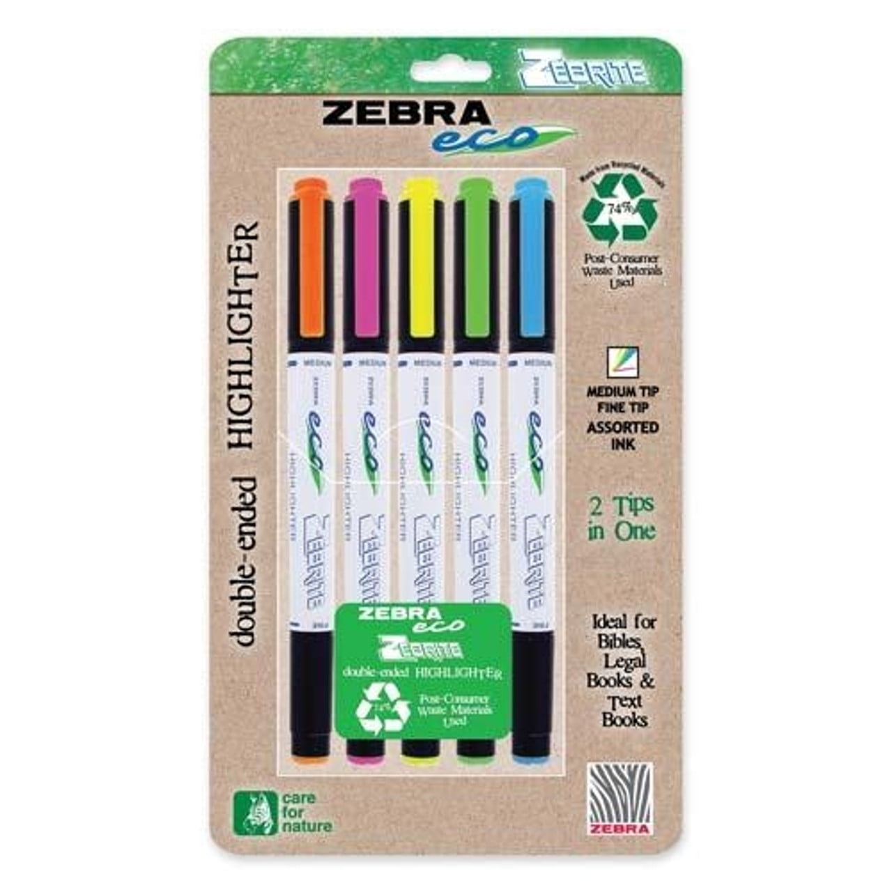 Zebra Pen Highlighter Fine Marker Point Type Chisel Marker Point Style Fluorescent Green