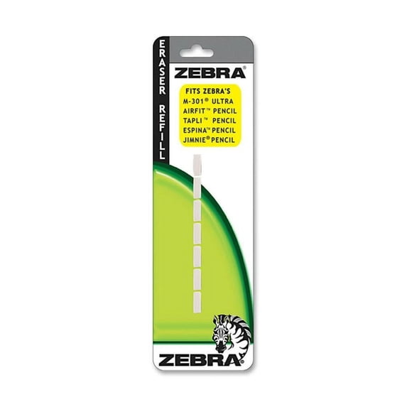 Zebra Pen Jimnie Mechanical Pencil Eraser Refill - Lead Pencil Eraser - 7/pack - White (ZEB83711)