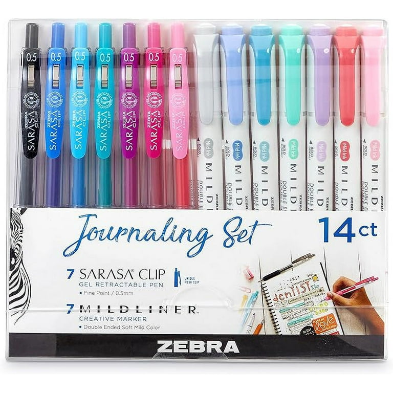 ZebraEco Zebrite Bible Study Highlighter Pens, 5 Colors, Bible Journaling;  Japanese; Kawaii Zebra Highlighters Mildliner, Marker, Pens