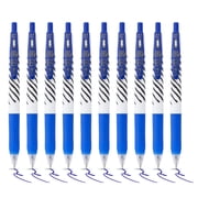 Zebra Pen SARASA CLIP Stripes Gel Pens 10pk - Retractable Coloured Pens with Medium 0.7mm Nib, Smudge Proof, Rapid Dry Ink With Comfort Grip and Push Clip, Water Resistant, Gel Pens Blue Multipack