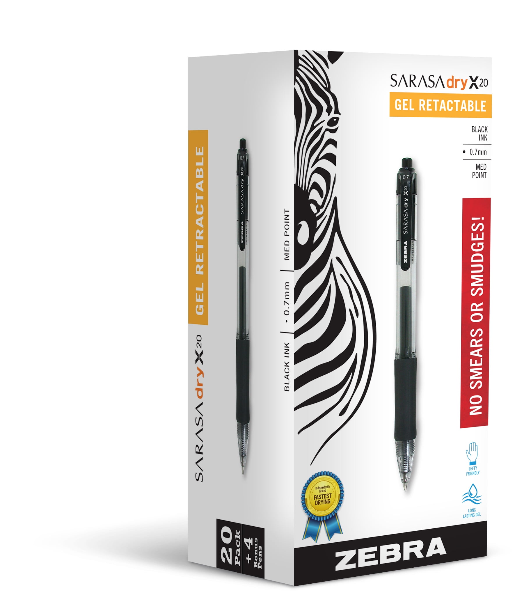 Zebra SARASA X20 Retractable Gel Pens Pack Of 12 Medium Point 0.7 mm  Translucent Barrel Red Ink - Office Depot