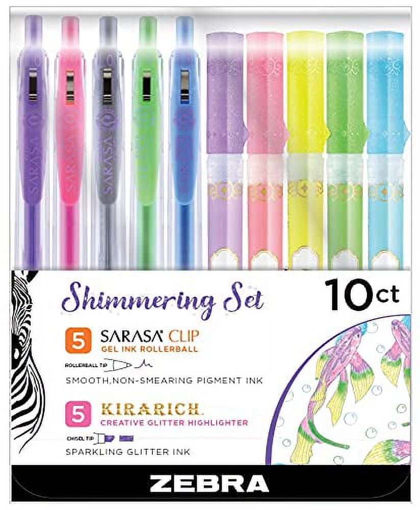 https://i5.walmartimages.com/seo/Zebra-Pen-Shimmering-Starter-Set-Includes-5-Kirarich-Highlighters-and-5-Sarasa-Clip-Retractable-Gel-Pens-Assorted-Ink-Colors-10-Pack_378636c0-a0bb-41f4-a86a-ea12dc2d759d.3de86b59dca790a61a77c4eae300deb7.jpeg