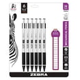 thumbnail image 1 of Zebra Pen Stainless Steel Mechanical Pencil with Erasers Refills, 0.5mm, HB, 6 Pack, 1 of 3