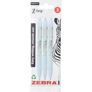 Zebra Pen Z-GRIP Smooth Glam Black Ink Ballpoint Pens 3pk 1.0mm Medium Point Retractable Ink Pens with Clip - Smooth Writing Pens with Low Viscosity Ink, Comfort Grip - 3 Pens Multipack Blue Marble