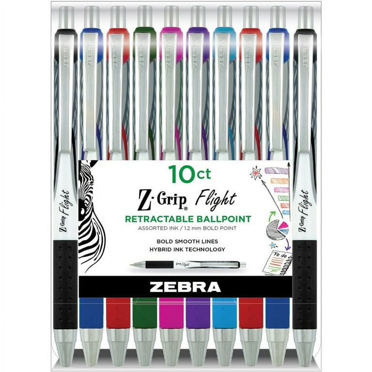 Zebra Pen Z-Grip Flight Retractable Pens - Bold Pen Point - 1.2 mm Pen Point Size - Retractable - Red - 1 Dozen Zebra Pen Z-Grip Flight Retractable Pens - Bold Pen Point - 1.2 mm Pen Point Size - Retractable - Red - 1 Dozen