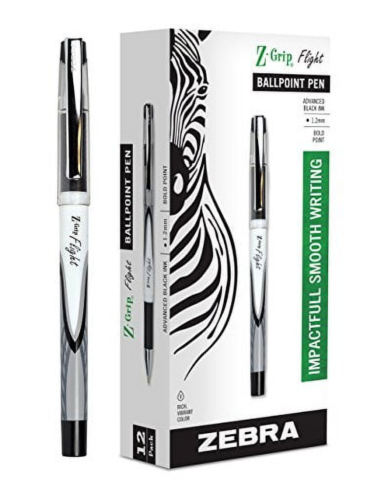 Zebra Pen ZGrip Flight Stick Ballpoint Pen, Bold Point, 1.2mm, Black