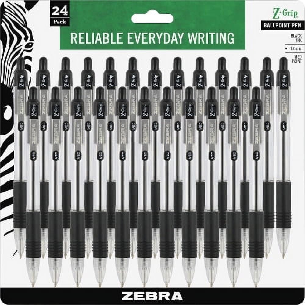 Signature pen 4本セット Zebra Pen Z-Grip Retractable Black Ballpoint Pens, Medium Point