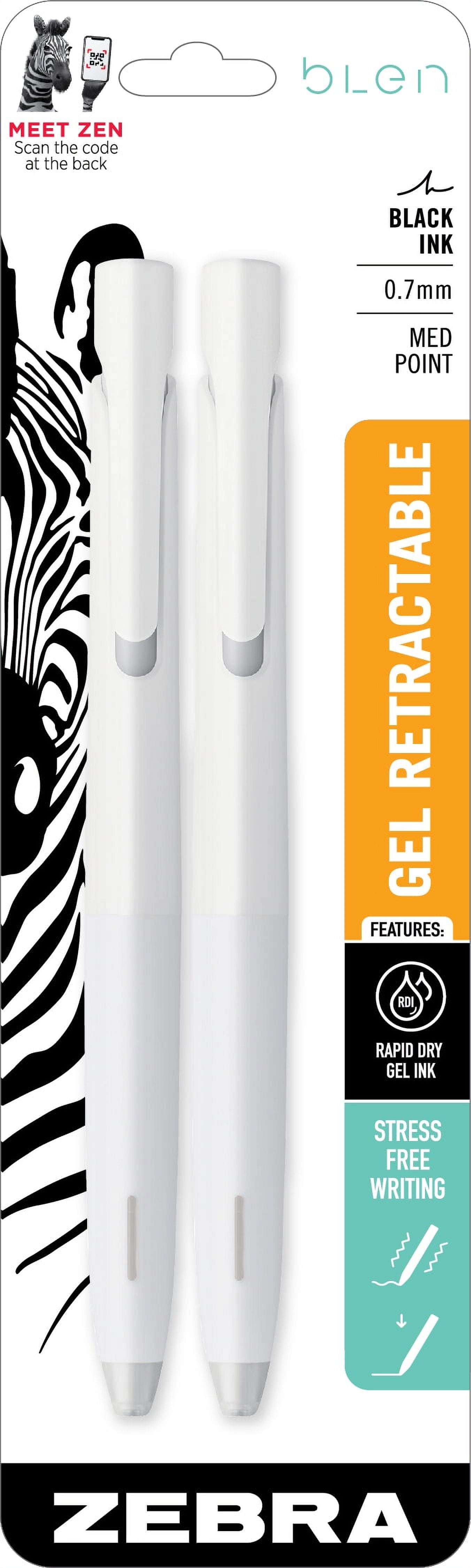 Zebra bLen Ballpoint Pen - 0.5 mm - White Body - Black Ink – Stationery  Space