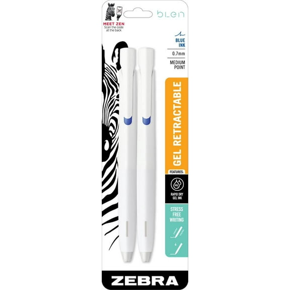 bLen Retractable 0.7mm 2pk White Barrel