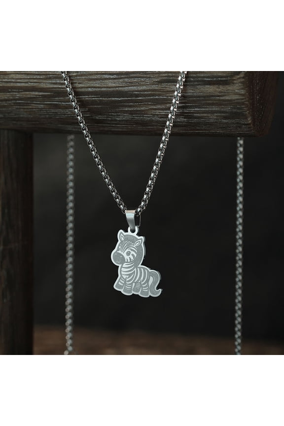 Zebra Pendant Necklace for Women Men Jewelry Accessories Cute Neck Chain Necklace Birthday Gifts