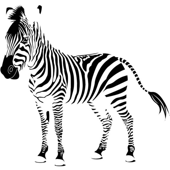 Zebra Picture Art 20"X20" - Kids Boys Bed Room - Peel & Stick Sticker - Vinyl Wall Decal Trendy Stylish Home Decor Fashion