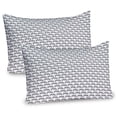 thumbnail image 1 of Zebra Pillow Sham Set of 2, Repetitive Striped Horse Cartoon Pattern Plain Background, Quality Microfiber Bedding Item for All Seasons, 26" x 20", Eggshell Taupe Grey, by Ambesonne, 1 of 3