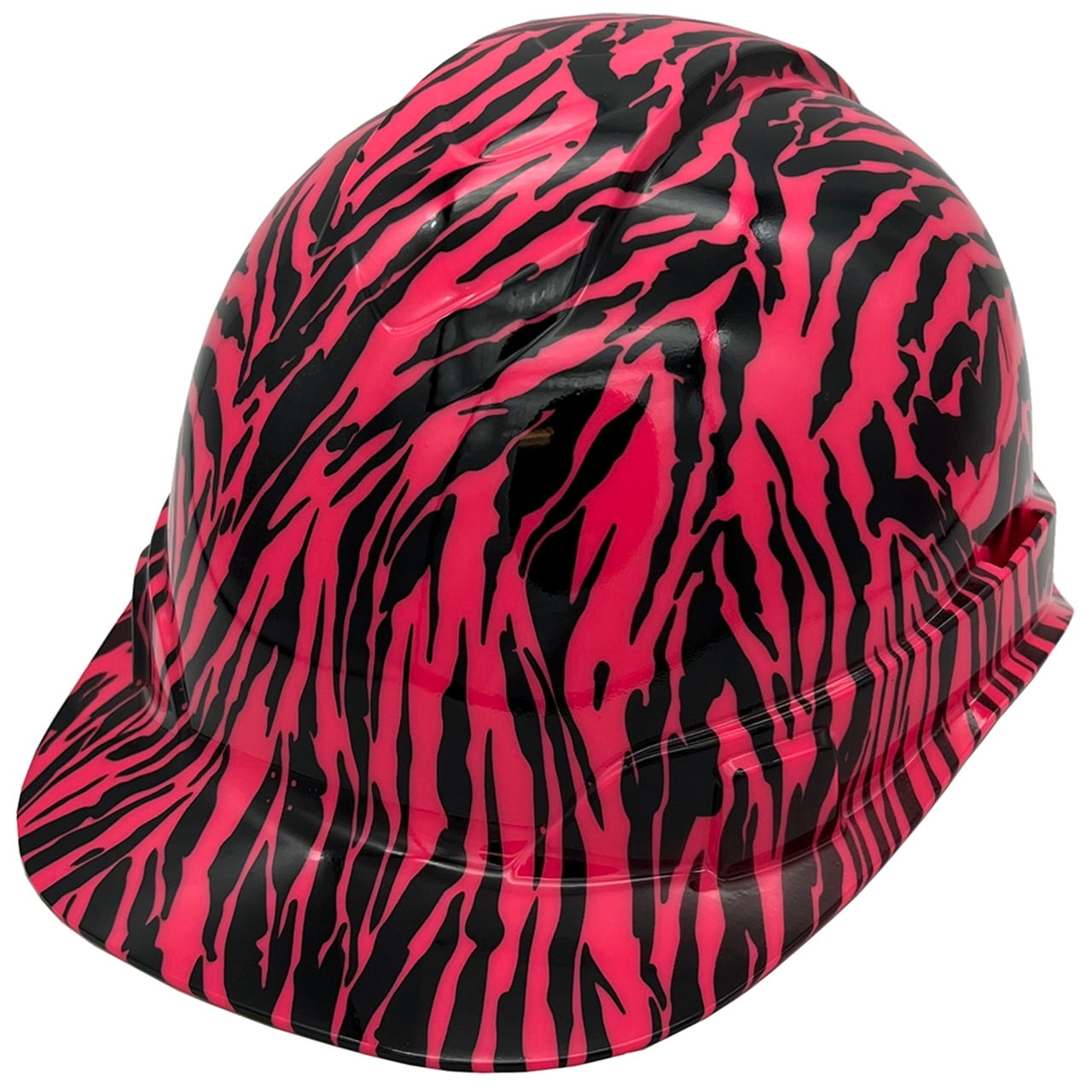 Zebra Pink Hydro Dipped Hard Hats Cap Style