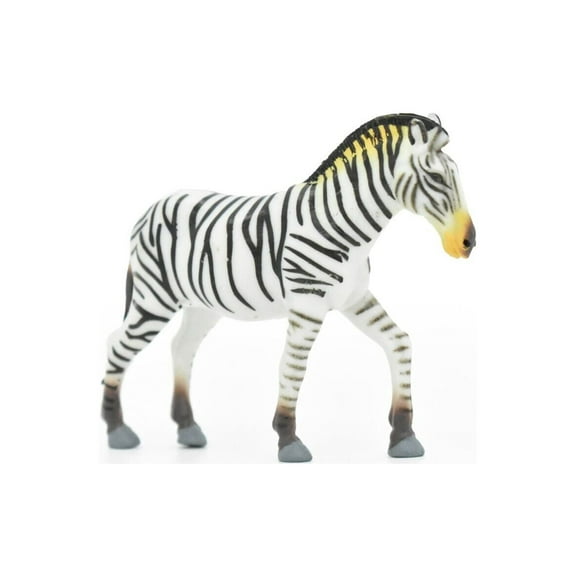 Zebra, Plains, Realistic Rubber Reproduction, Hand Painted Figurines 4" CH151 B247