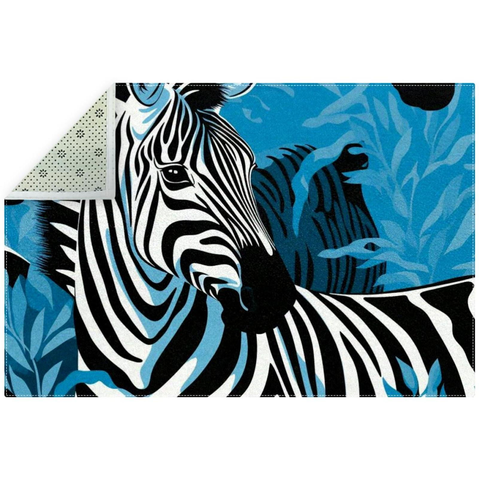 Zebra Polyester Right-Angle Office Floor Mat - Durable, Rug for ...