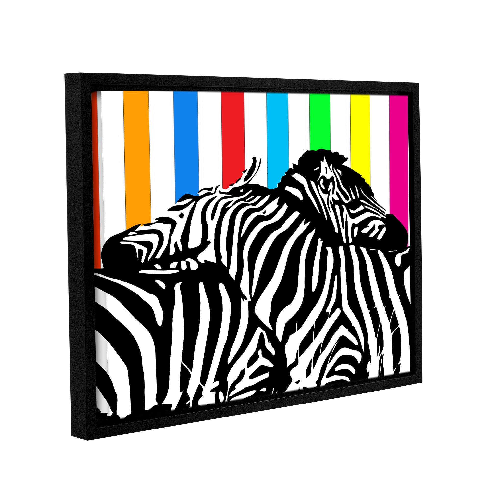 Zebra Pop Gallery Wrapped Floater-framed Canvas