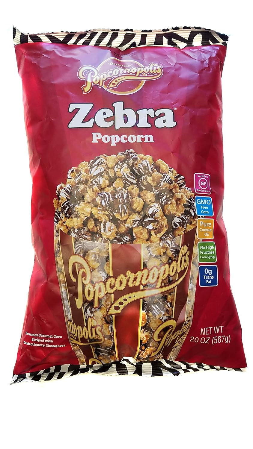 Zebra Popcorn 20 Oz Bag Gluten with 0 Trans Fat