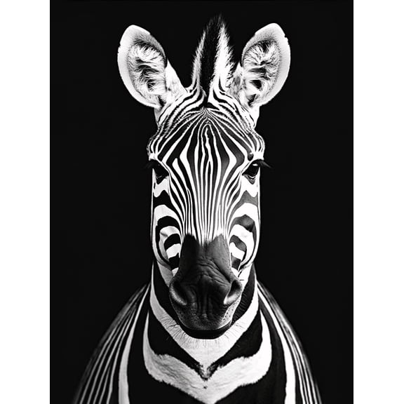 Zebra Portrait Decorative Painting/Canvas Art Suitable for Living RoomBar Zebra Face Black and White Animal Print Wall Art