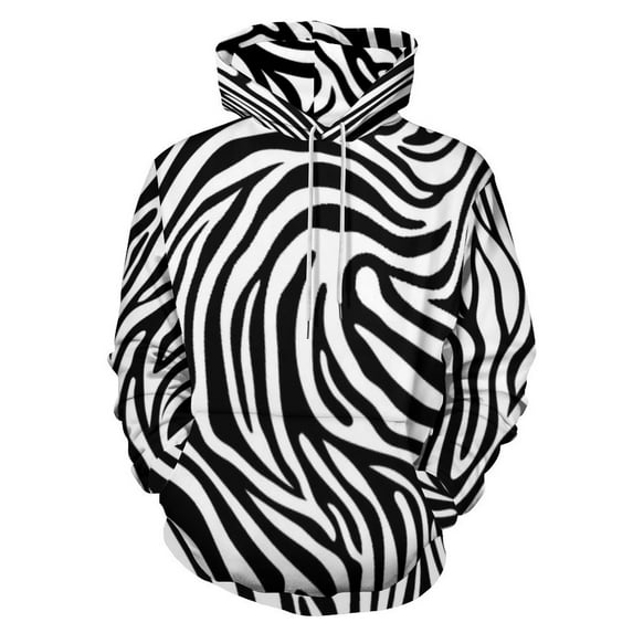 Zebra Print 3D Print Hoodie Men Women Autumn Thin Pullover Sweatshirt Vintage Streetwear Tops