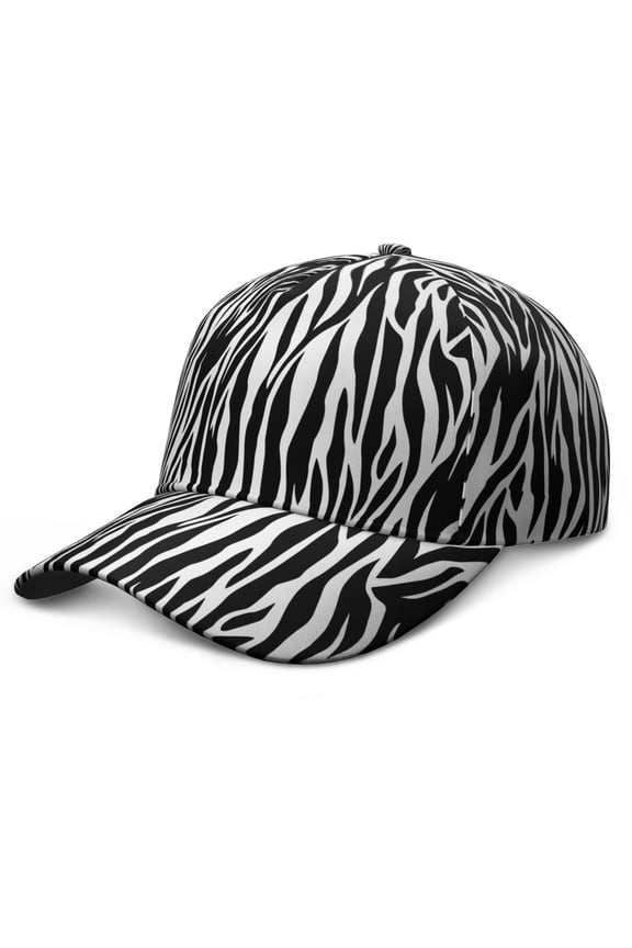 Zebra Print Baseball Cap - Adjustable Snapback Hat with Curved Brim for Sun Protection, Breathable Unisex Dad Hat for Men & Women, Modern Zebra Stripes Design for Outdoor & Casual Wear