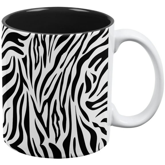 Zebra Print Black All Over Coffee Mug