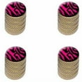thumbnail image 1 of Zebra Print Black Hot Pink Tire Rim Wheel Aluminum Valve Stem Caps, Multiple Colors, 1 of 1