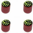 thumbnail image 1 of Zebra Print Black Lime Green Tire Rim Wheel Aluminum Valve Stem Caps, Multiple Colors, 1 of 1