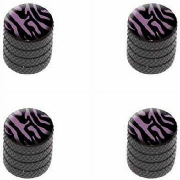 Zebra Print Black Purple Tire Rim Wheel Aluminum Valve Stem Caps, Multiple Colors