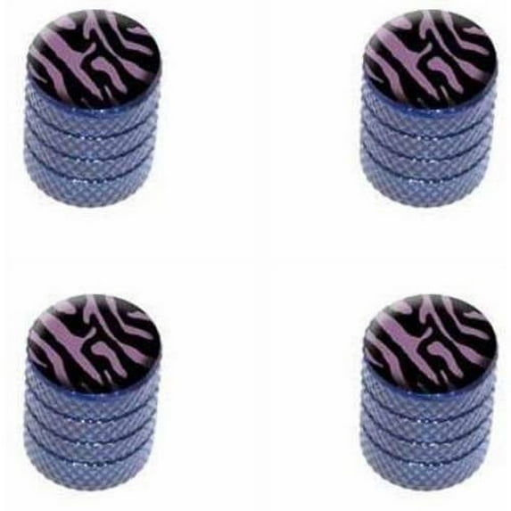 Zebra Print Black Purple Tire Rim Wheel Aluminum Valve Stem Caps, Multiple Colors