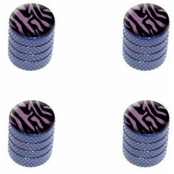 Zebra Print Black Purple Tire Rim Wheel Aluminum Valve Stem Caps, Multiple Colors