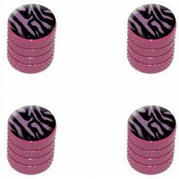 Zebra Print Black Purple Tire Rim Wheel Aluminum Valve Stem Caps, Multiple Colors