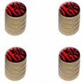 thumbnail image 1 of Zebra Print Black Red Tire Rim Wheel Aluminum Valve Stem Caps, Multiple Colors, 1 of 1