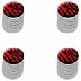 thumbnail image 1 of Zebra Print Black Red Tire Rim Wheel Aluminum Valve Stem Caps, Multiple Colors, 1 of 1
