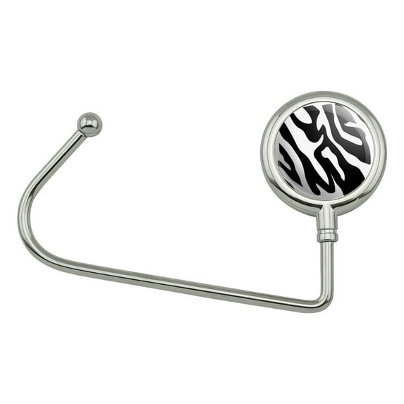 Zebra Print Black White Purse Bag Hanger Holder Hook