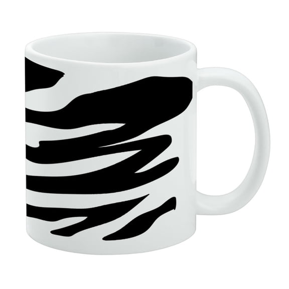 Zebra Print Black White White Mug