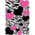 thumbnail image 1 of Zebra Print, Black and Hot Pink Heart Wall Stickers, Decals, Graphics 34 Heart Wall Decals, 1 of 1