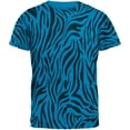 thumbnail image 1 of Zebra Print Blue All Over Sapphire Blue Adult T-Shirt - X-Large, 1 of 2