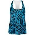 thumbnail image 1 of Zebra Print Blue All Over Womens Tank Top, 1 of 2