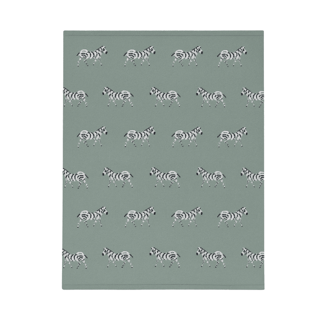 Cotton Knit Baby Blanket with Snakes & Florals