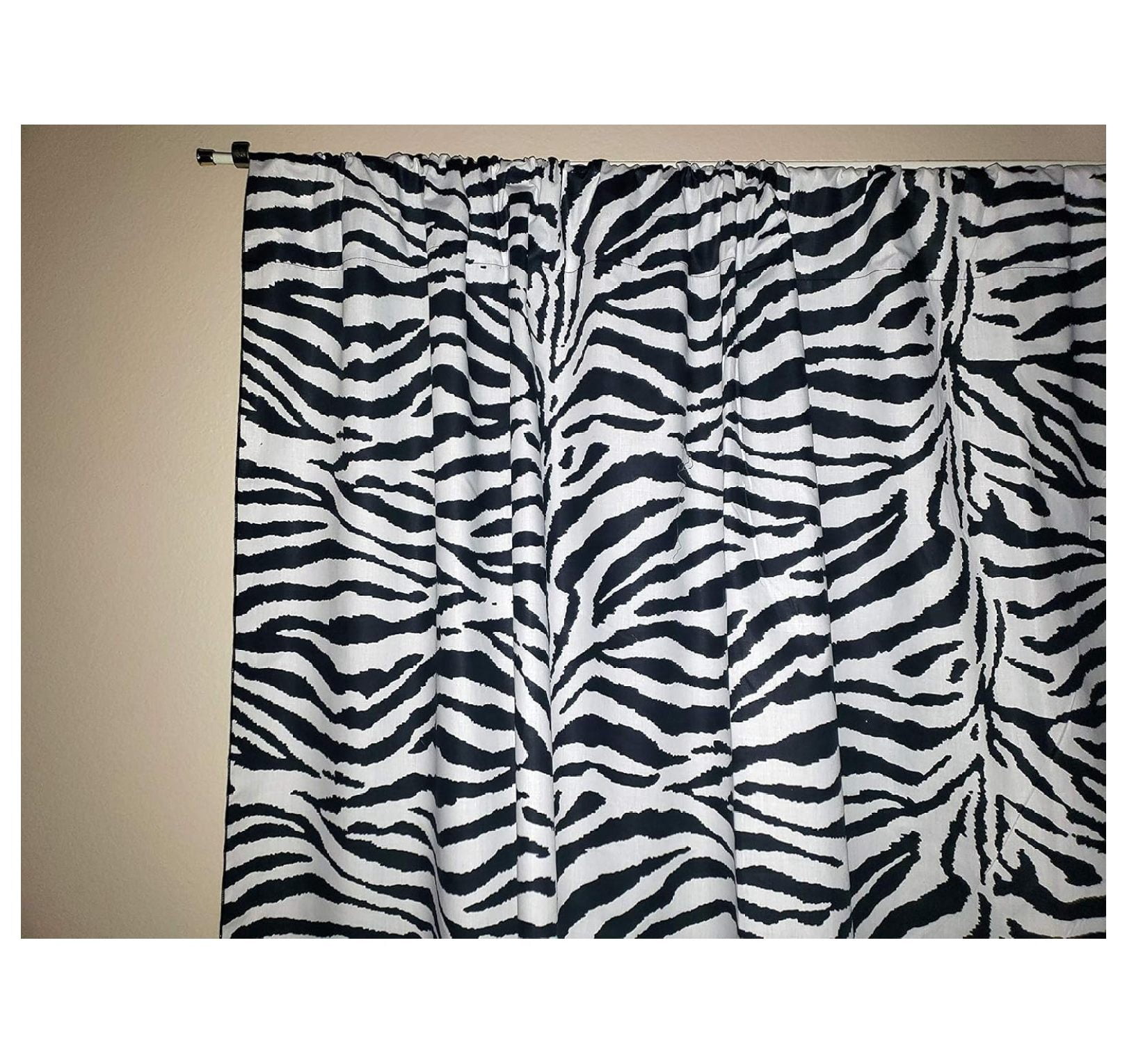 Zebra Print Curtain Panel Perfect for Bed Room Window, Children's Room