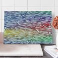 thumbnail image 1 of Zebra Print Cutting Board, Abstract Zebra Skin Pattern Geometric Horizontal Stripes Illustration, Decorative Tempered Glass Cutting and Serving Board, Large Size, Purple Red Yellow, by Ambesonne, 1 of 1