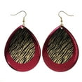 thumbnail image 1 of Zebra Print Dangle-Earrings Pink & Gold-Tone Colored #LQE2468, 1 of 2