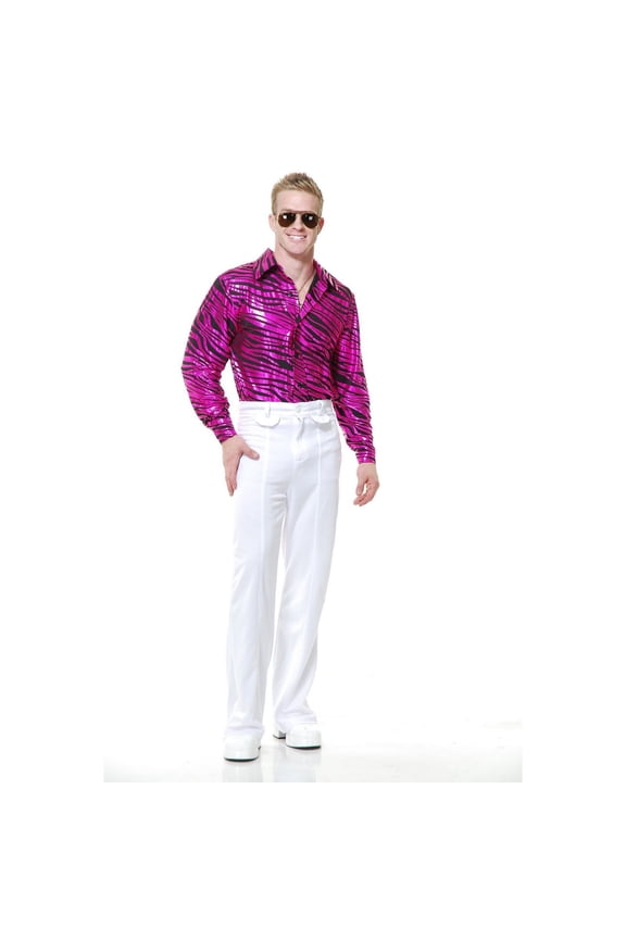 Halloween Zebra Print Disco Shirt - Fuscia