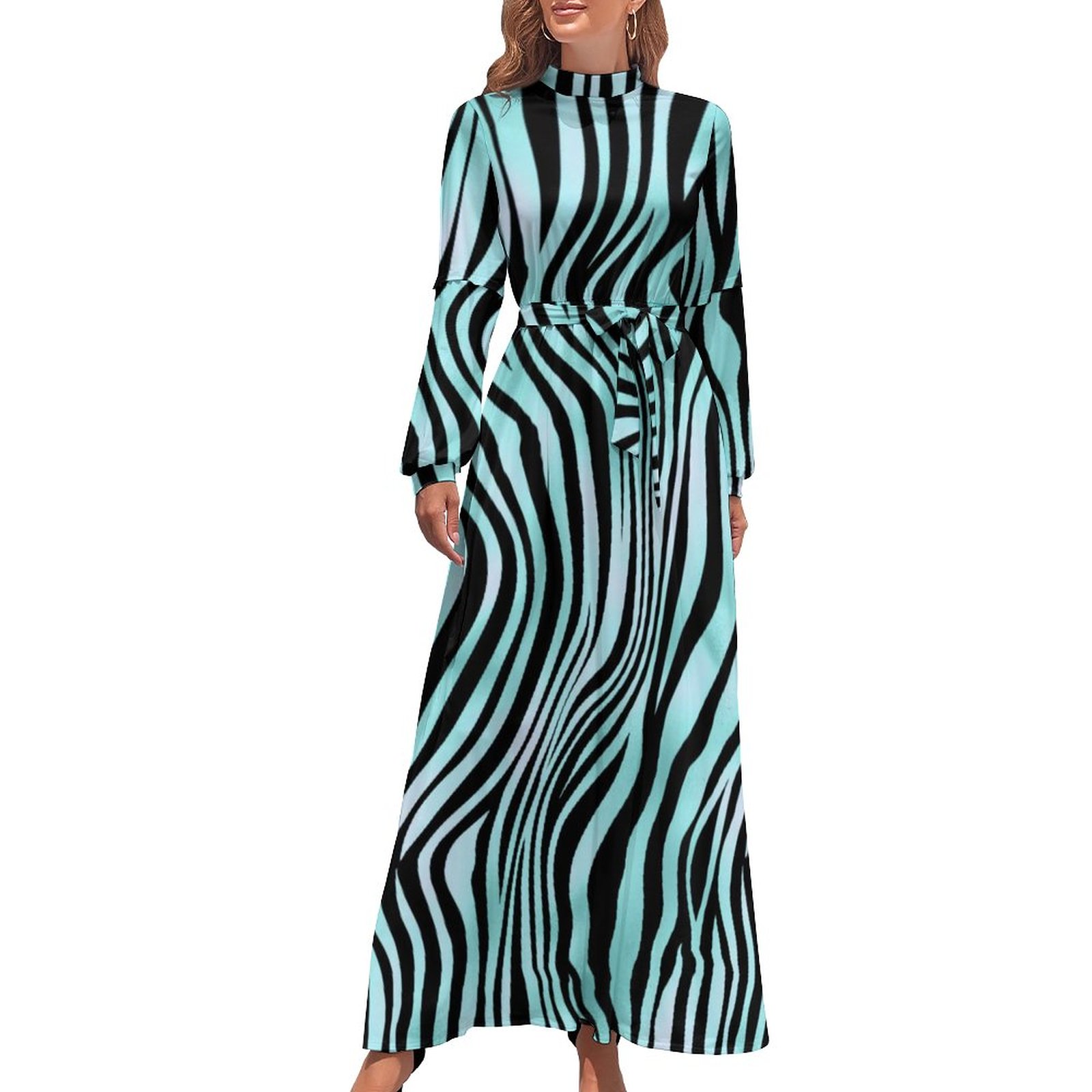 zebra print beach dress Virginia Beach Backless Maxi Dress Blue Zebra
